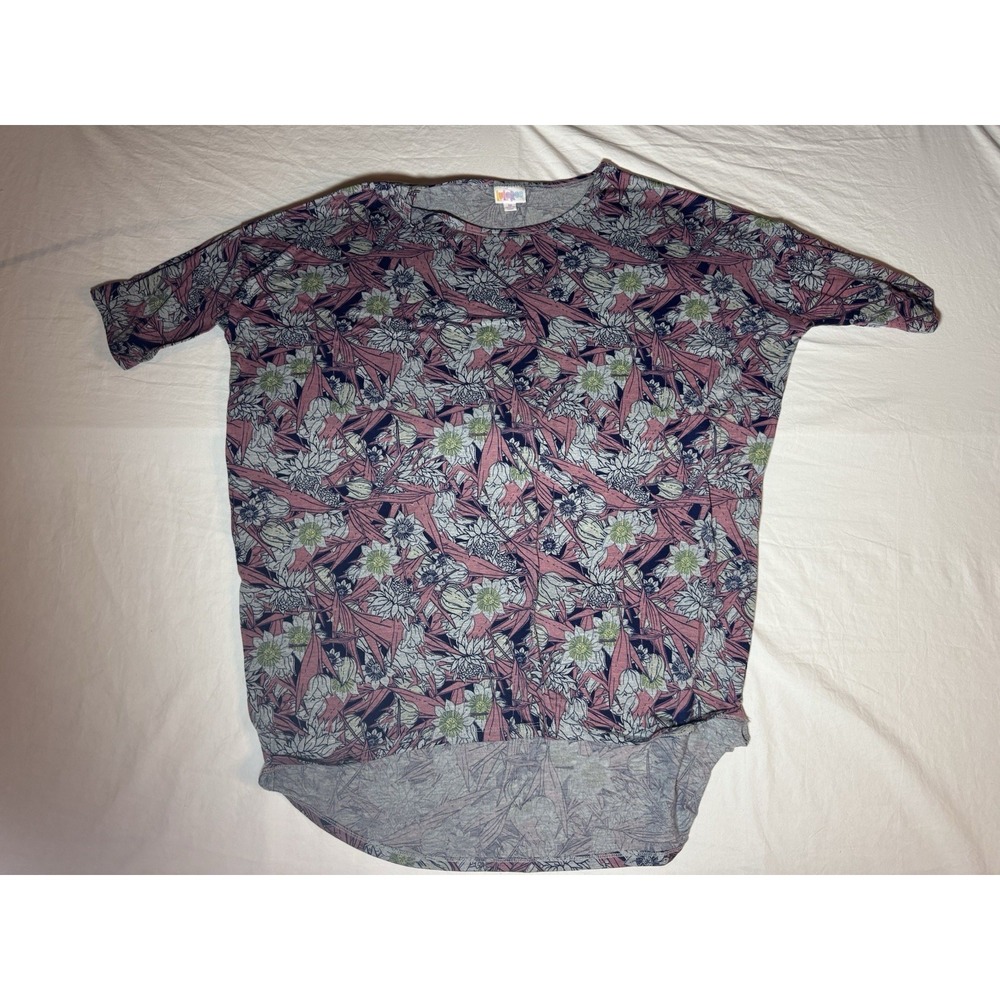 LuLaRoe Irma Tunic Top Size Medium Floral Print Short Sleeve
